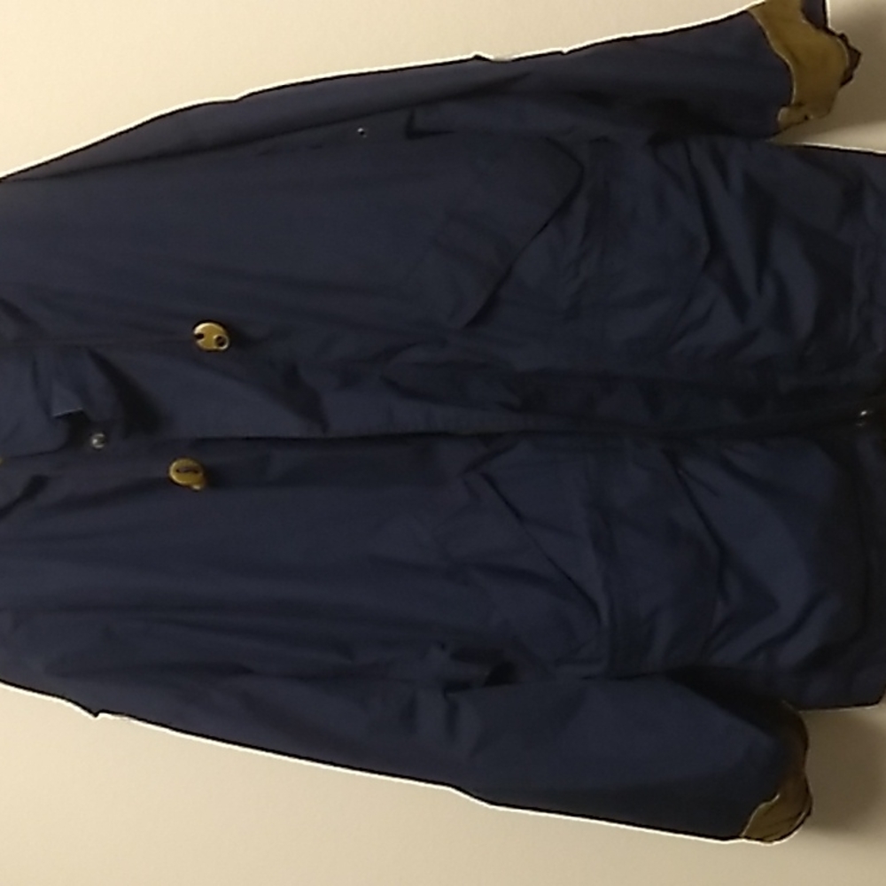 Structure warm blue and leather trimmed jacket size Men's large. Please see pics